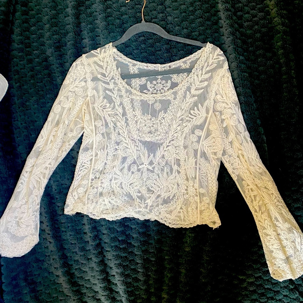 Free People - White - Lace - Long Sleeve